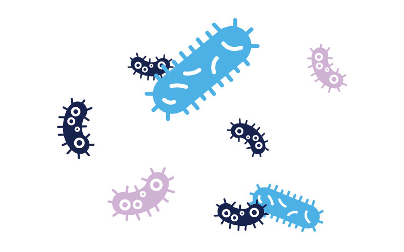 Illustration of floating pathogens. Illustration of floating pathogens.